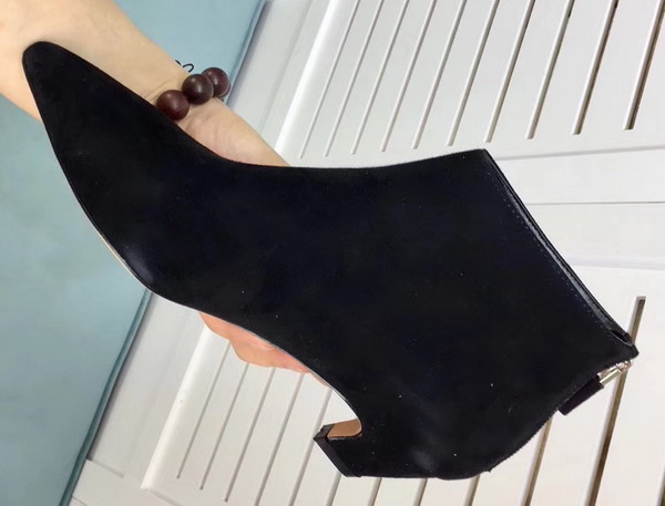 Dior Zip Up Ankle Boot in Black Suede Calfskin 4cm Heel For Sale