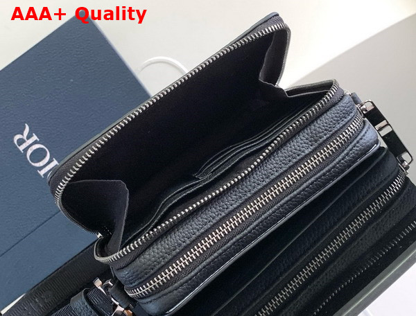 Dior Zipped Pouch with Strap in Black Dior Gravity Leather Replica