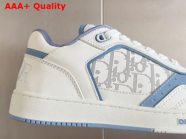Dior and Hylton Nel B27 Uptown Low Top Sneaker White and Blue Smooth Calfskin with White Dior Oblique Galaxy Leather Replica