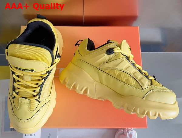 Dior and Lewis Hamilton Dior Snow Derby Shoe Limited and Numbered Edition Yellow Technical Mesh and Yellow Leather Effect Technical Fabric Replica