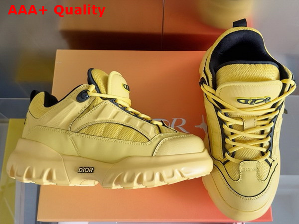 Dior and Lewis Hamilton Dior Snow Derby Shoe Limited and Numbered Edition Yellow Technical Mesh and Yellow Leather Effect Technical Fabric Replica
