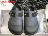 Dior by Birkenstock Milano Mule Dior Blue Felted Wool Replica