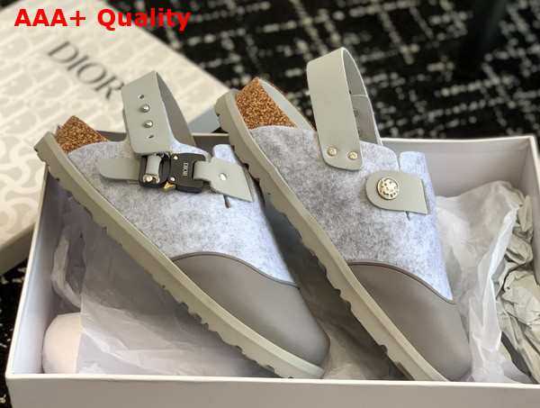 Dior by Birkenstock Milano Mule Dior Gray Felted Wool Replica