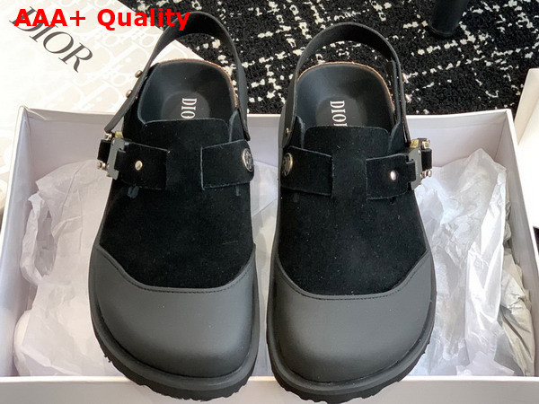 Dior by Birkenstock Tokio Mule Black Nubuck Calfskin Replica