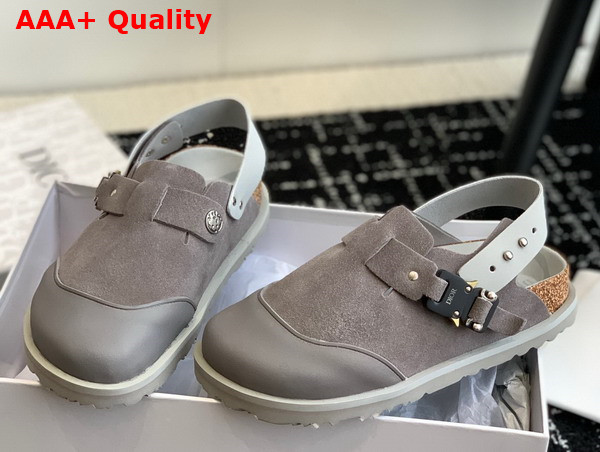 Dior by Birkenstock Tokio Mule Greige Nubuck Calfskin Replica