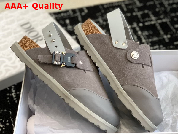 Dior by Birkenstock Tokio Mule Greige Nubuck Calfskin Replica