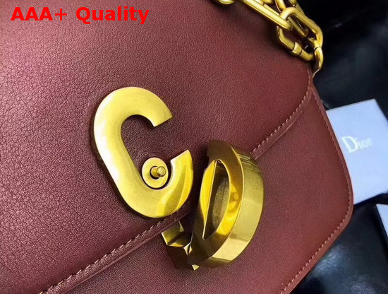 Dior21st Flap Bag in Dark Red Lambskin Replica