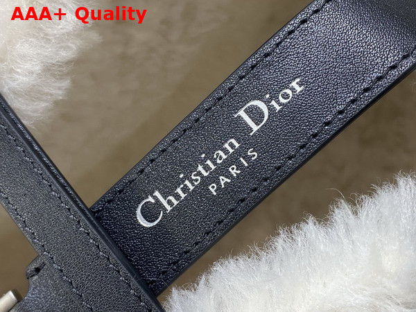 DiorAlps Large Dior Toujours Bag in Black Macrocannage Crinkled Calfskin and Merino Wool Replica