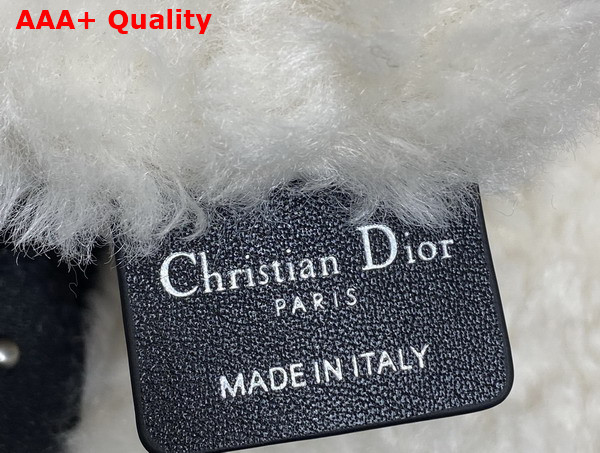 DiorAlps Large Dior Toujours Bag in Black Macrocannage Crinkled Calfskin and Merino Wool Replica