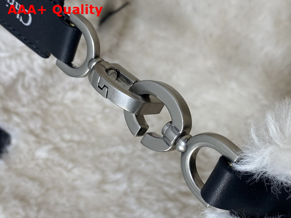 DiorAlps Medium Dior Toujours Bag in Black Macrocannage Crinkled Calfskin and Merino Wool Replica