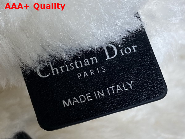 DiorAlps Medium Dior Toujours Bag in Black Macrocannage Crinkled Calfskin and Merino Wool Replica