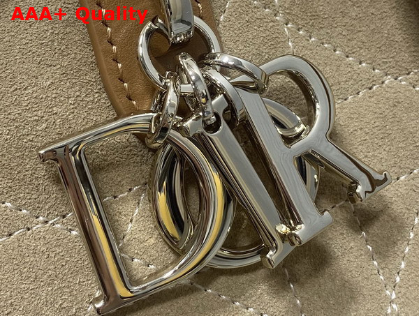 DiorAlps Medium Dior Toujours Vertical Tote Bag in Bige Macrocannage Suede Calfskin and Ecru Merino Wool Replica