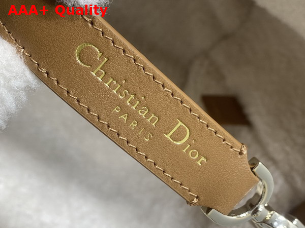 DiorAlps Medium Dior Toujours Vertical Tote Bag in Bige Macrocannage Suede Calfskin and Ecru Merino Wool Replica