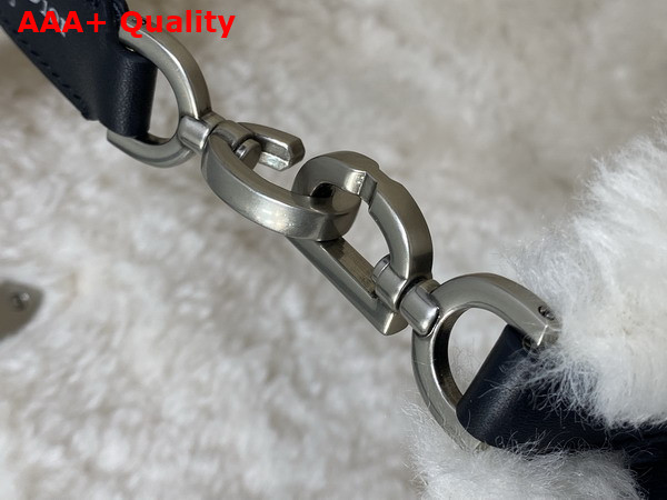 DiorAlps Medium Dior Toujours Vertical Tote Bag in Black Macrocannage Lambskin with Aged Effect and Ecru Merino Wool Replica