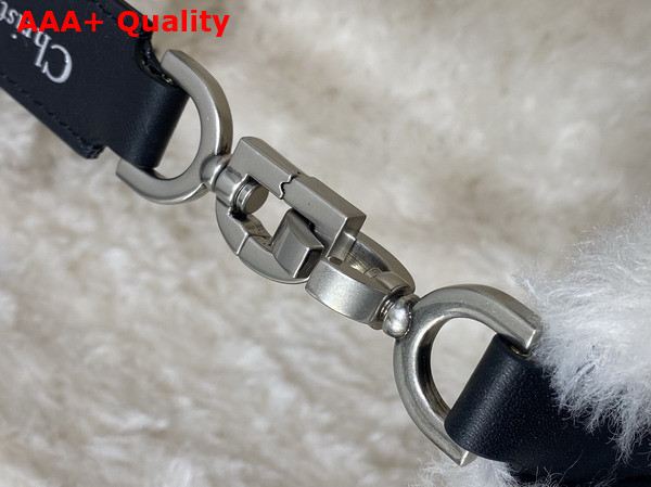 DiorAlps Small Dior Toujours Bag in Black Macrocannage Crinkled Calfskin and Merino Wool Replica