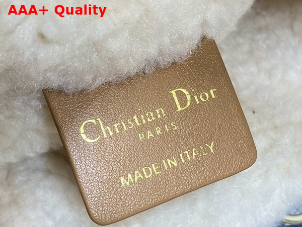 DiorAlps Small Dior Toujours Vertical Tote Bag in Bige Macrocannage Suede Calfskin and Ecru Merino Wool Replica