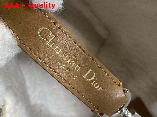 DiorAlps Small Dior Toujours Vertical Tote Bag in Bige Macrocannage Suede Calfskin and Ecru Merino Wool Replica
