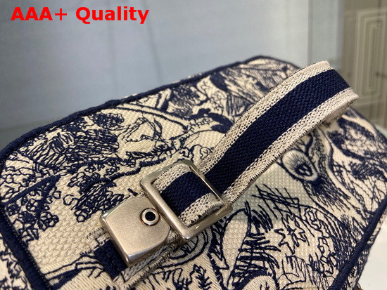 DiorTravel Vanity Case Blue Toile de Jouy Embroidery Replica