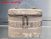 DiorTravel Vanity Case Gray Toile de Jouy Embroidery Replica