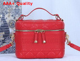 DiorTravel Vanity Case in Bright Red Cannage Lambskin Replica