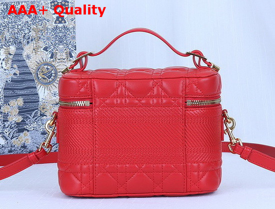 DiorTravel Vanity Case in Bright Red Cannage Lambskin Replica