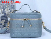 DiorTravel Vanity Case in Cloud Blue Cannage Lambskin Replica
