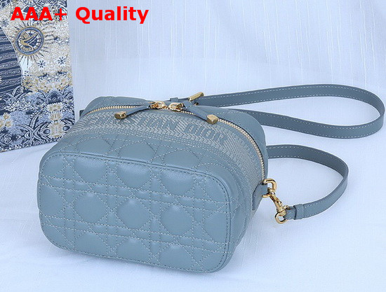 DiorTravel Vanity Case in Cloud Blue Cannage Lambskin Replica