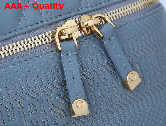 DiorTravel Vanity Case in Cloud Blue Cannage Lambskin Replica