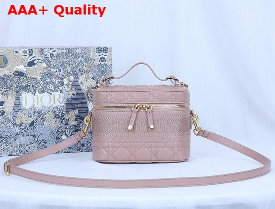 DiorTravel Vanity Case in Pink Cannage Lambskin Replica