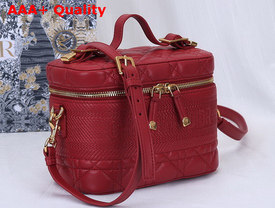 DiorTravel Vanity Case in Red Cannage Lambskin Replica