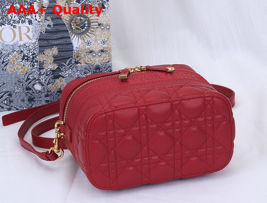 DiorTravel Vanity Case in Red Cannage Lambskin Replica