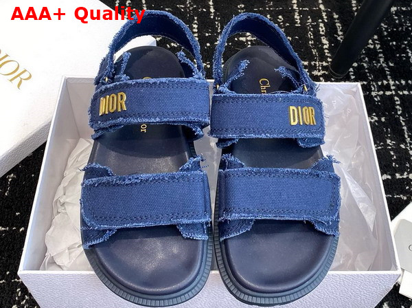 Dioract Sandal Blue Fringed Cotton Canvas Replica