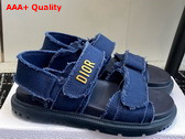 Dioract Sandal Blue Fringed Cotton Canvas Replica