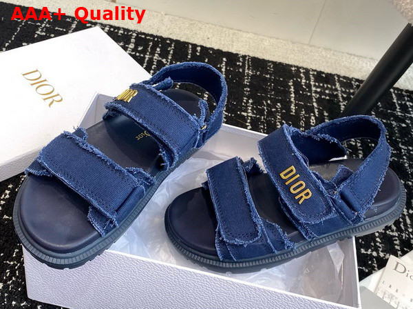 Dioract Sandal Blue Fringed Cotton Canvas Replica