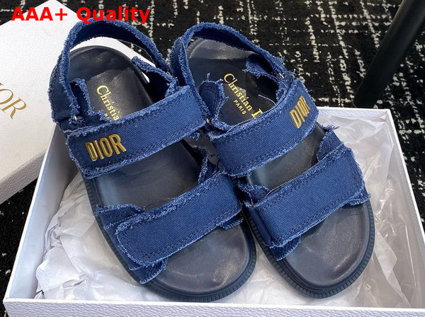 Dioract Sandal Blue Fringed Cotton Canvas Replica
