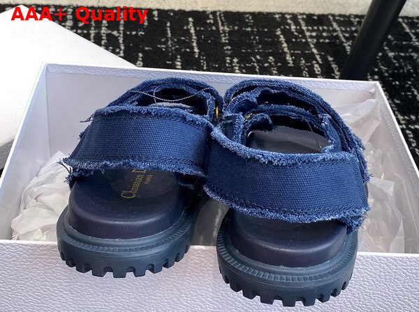 Dioract Sandal Blue Fringed Cotton Canvas Replica