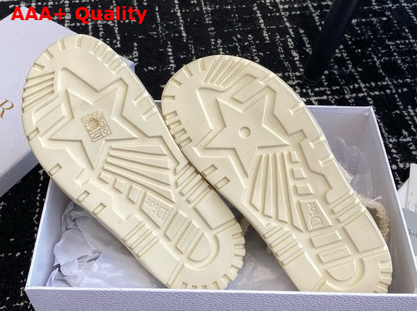 Dioract Sandal Ecru Fringed Cotton Canvas Replica