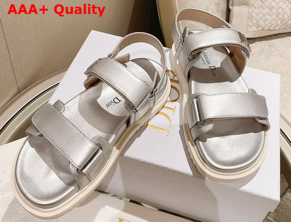 Dioract Sandal Gold Tone Shiny Laminated Calfskin Replica