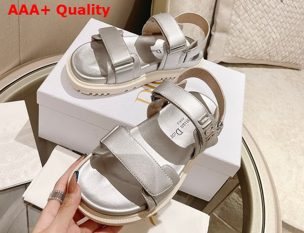 Dioract Sandal Gold Tone Shiny Laminated Calfskin Replica