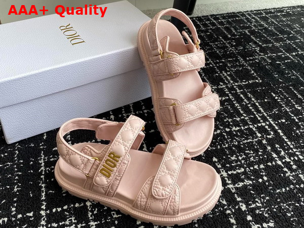 Dioract Sandal Rose Quartz Quilted Cannage Calfskin Replica