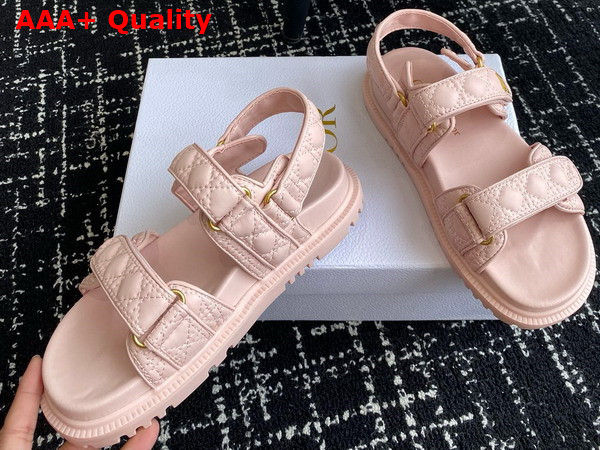 Dioract Sandal Rose Quartz Quilted Cannage Calfskin Replica