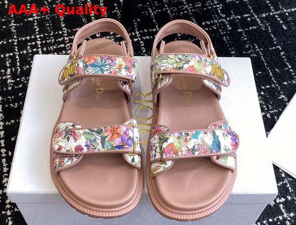 Dioract Sandal Rose des Vents Technical Fabric with Printed Multicolor Floral Motif Replica