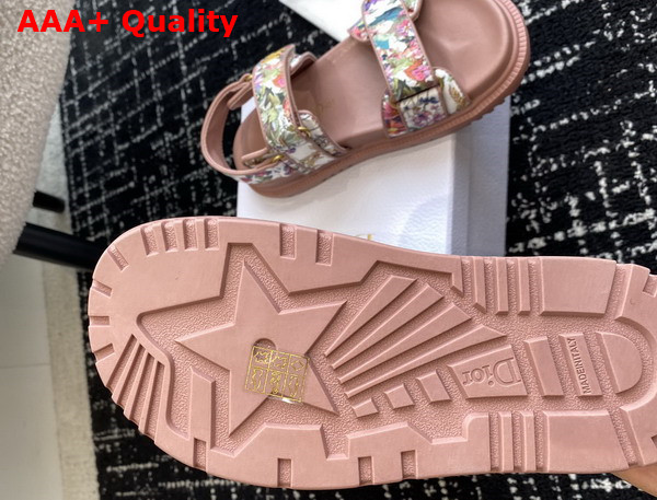 Dioract Sandal Rose des Vents Technical Fabric with Printed Multicolor Floral Motif Replica