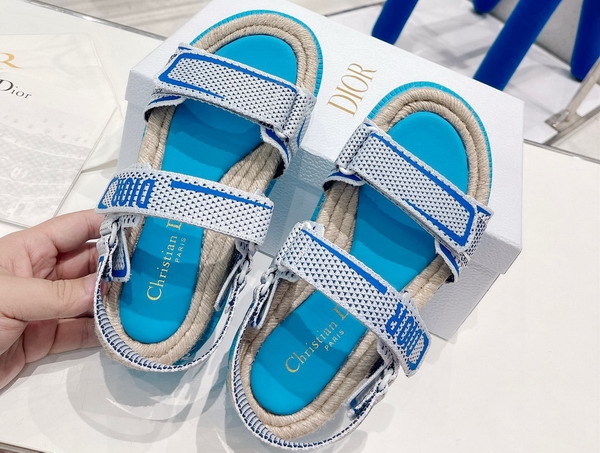 Dioract Sandal White and Bright Blue Technical Mesh and Rubber Replica