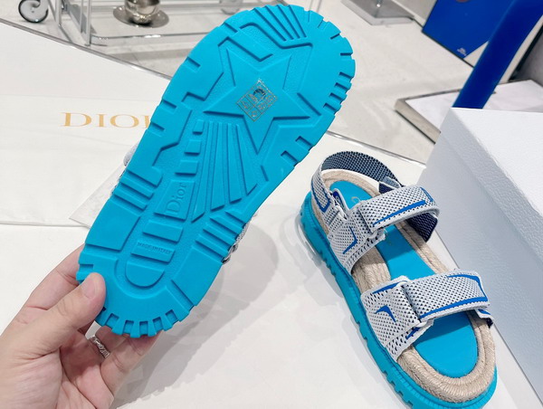 Dioract Sandal White and Bright Blue Technical Mesh and Rubber Replica