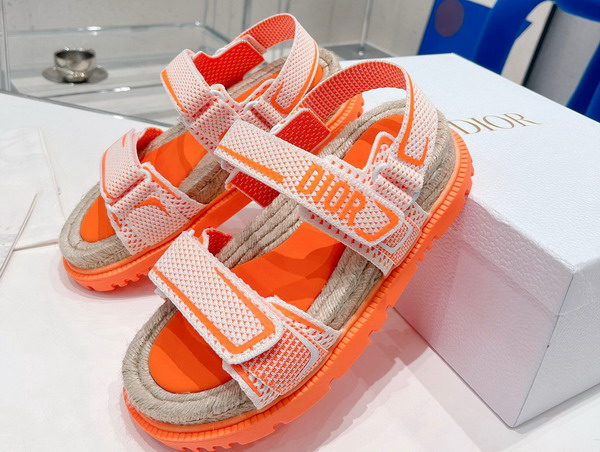 Dioract Sandal White and Bright Orange Technical Mesh and Rubber Replica