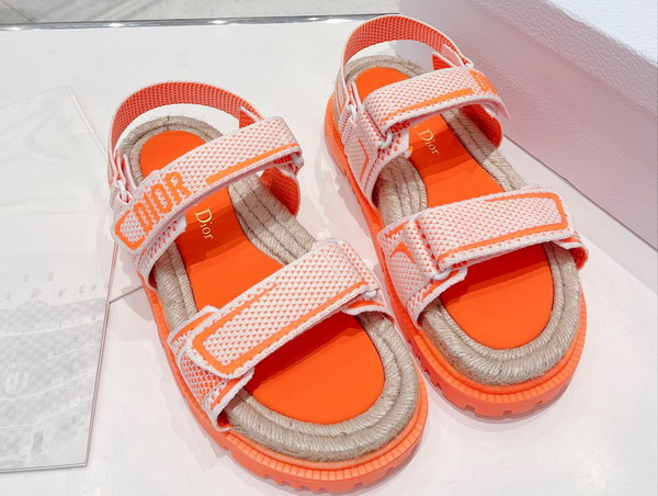 Dioract Sandal White and Bright Orange Technical Mesh and Rubber Replica