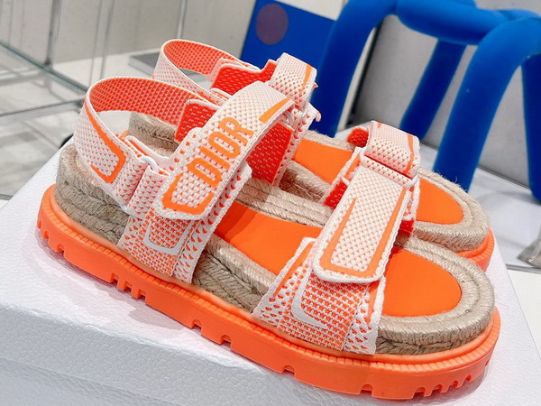 Dioract Sandal White and Bright Orange Technical Mesh and Rubber Replica