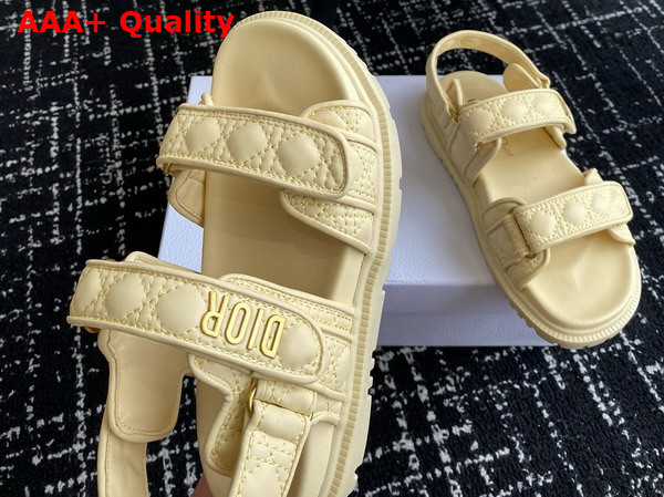 Dioract Sandal Yellow Quilted Cannage Calfskin Replica