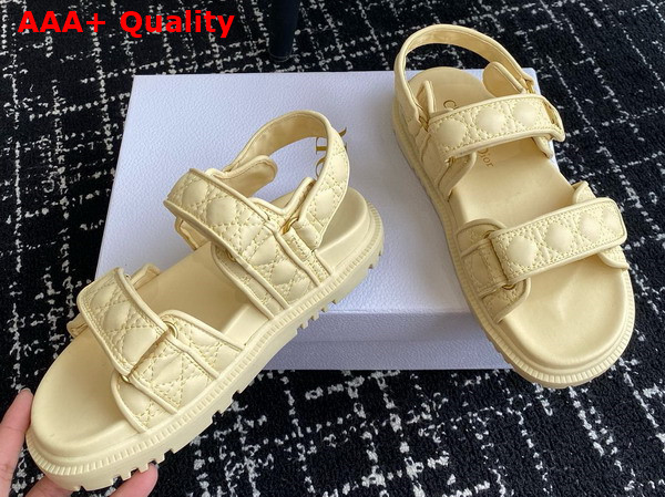 Dioract Sandal Yellow Quilted Cannage Calfskin Replica